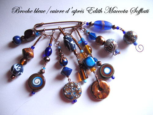 Canes et broche pour un résultat moyen Broche-cuivre-bleue